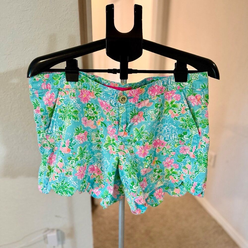 Lilly Pulitzer x Disney Buttercup Minnie & Mickey Mouse Tropical Shorts Size 10